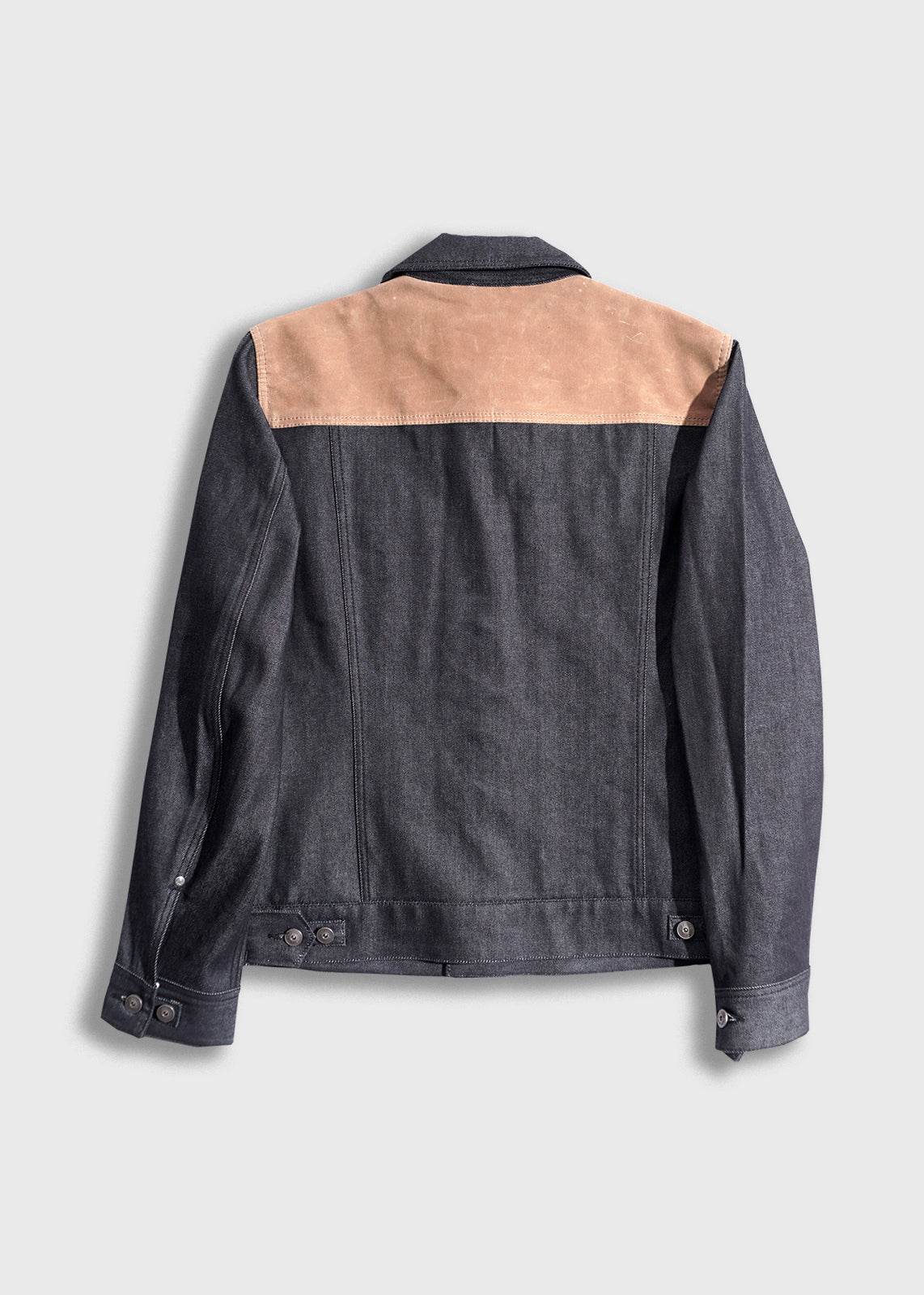 Rambler Jacket Waxed Brown/Denim - Image 2