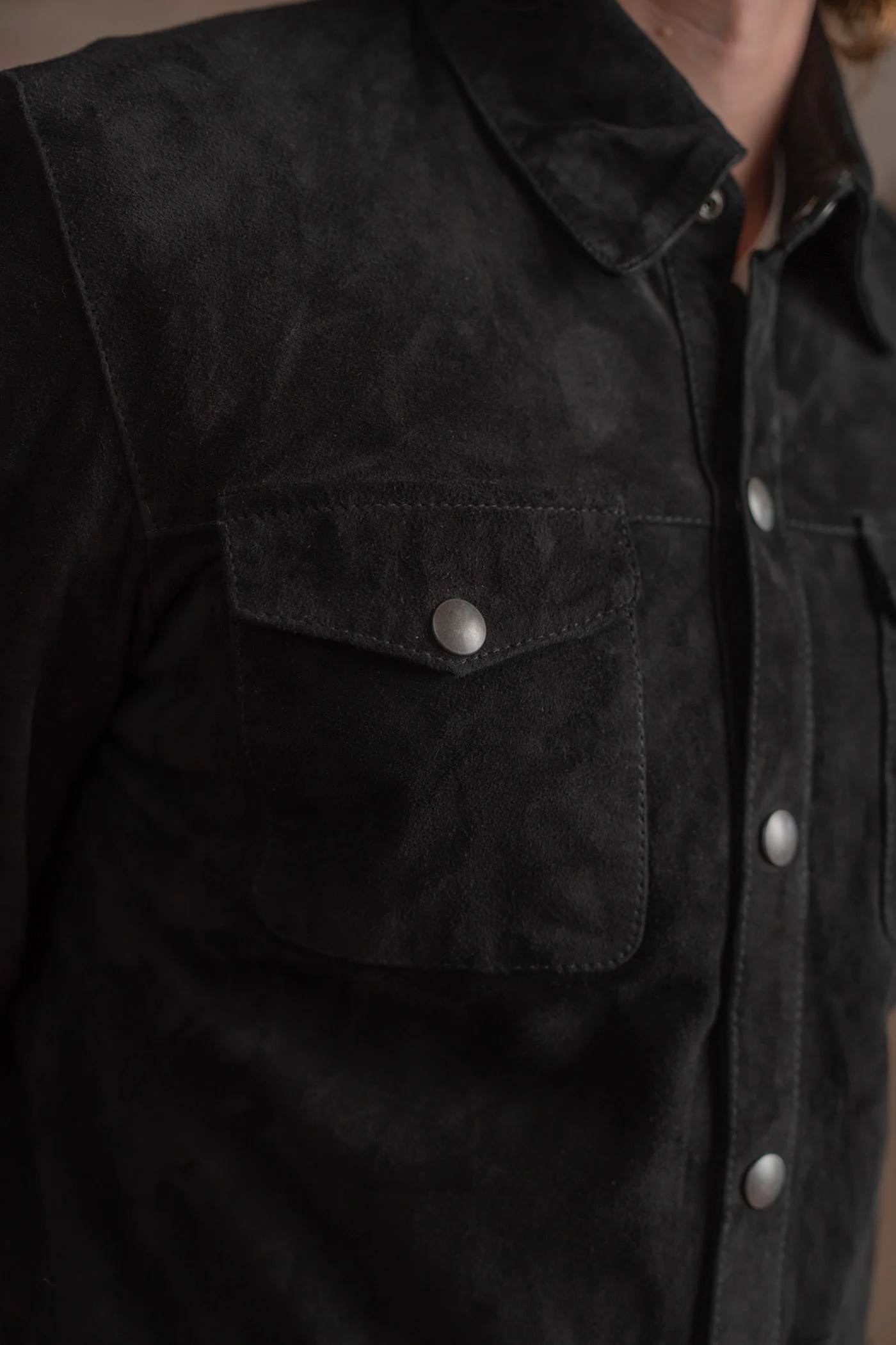 Goat Suede Roughneck Over Shirt - Image 7
