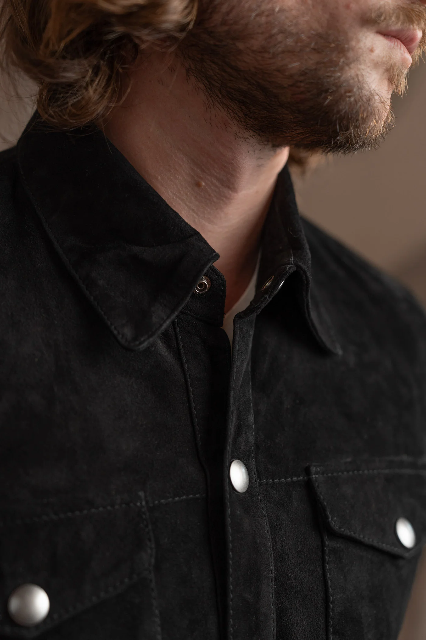 Goat Suede Roughneck Over Shirt - Image 8